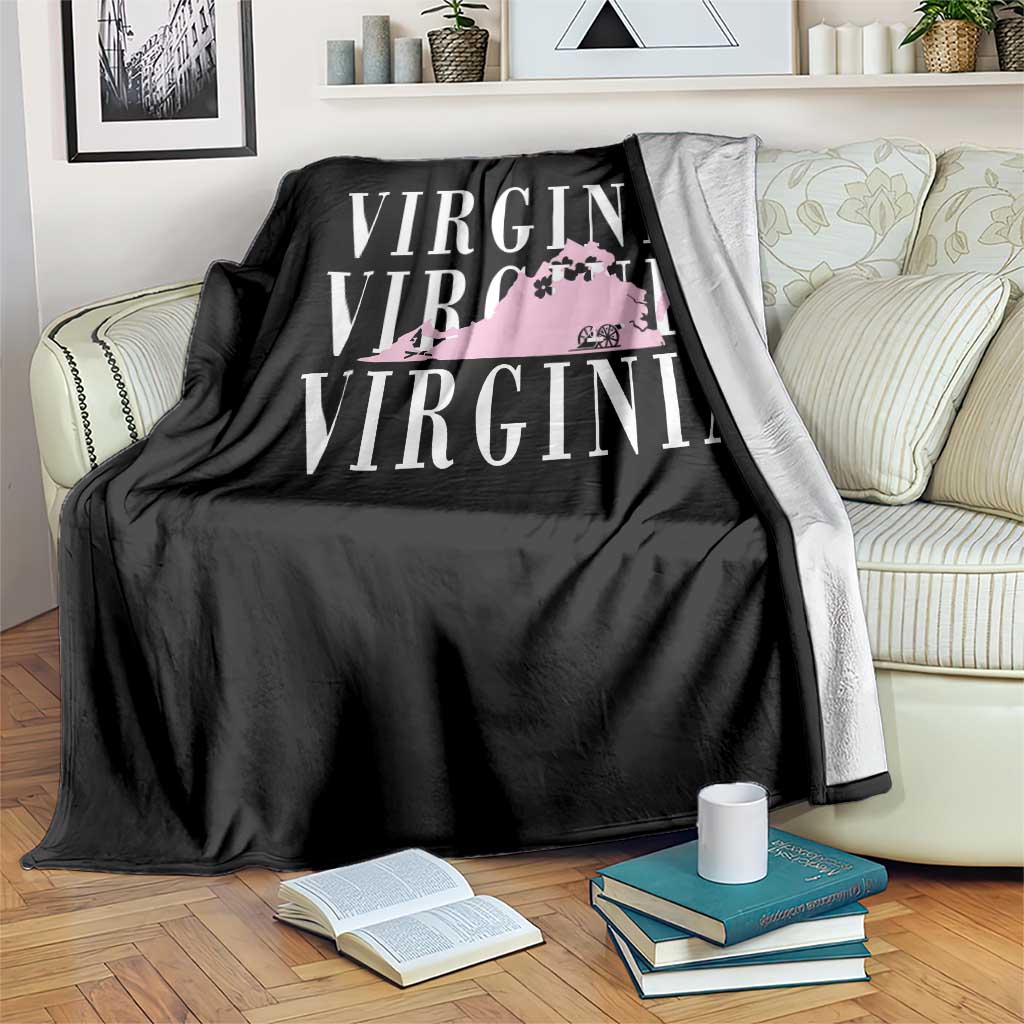 Virginia State Map Throw Blanket East Coast State Pride Travel Gift