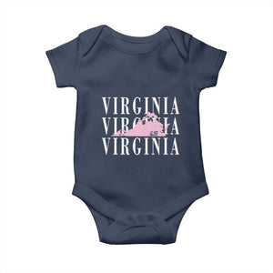 Virginia State Map Baby Onesie East Coast State Pride Travel Gift