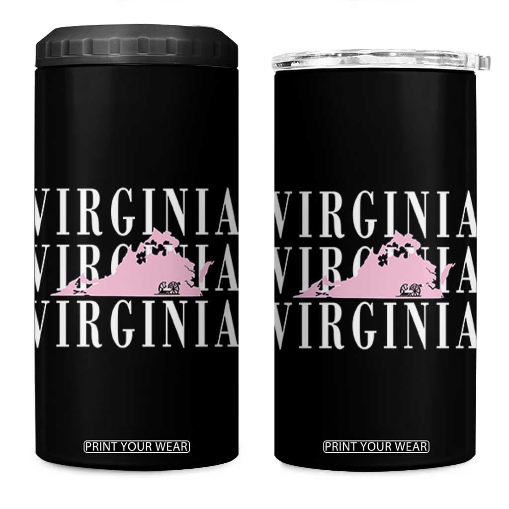 Virginia State Map 4 in 1 Can Cooler Tumbler East Coast State Pride Travel Gift