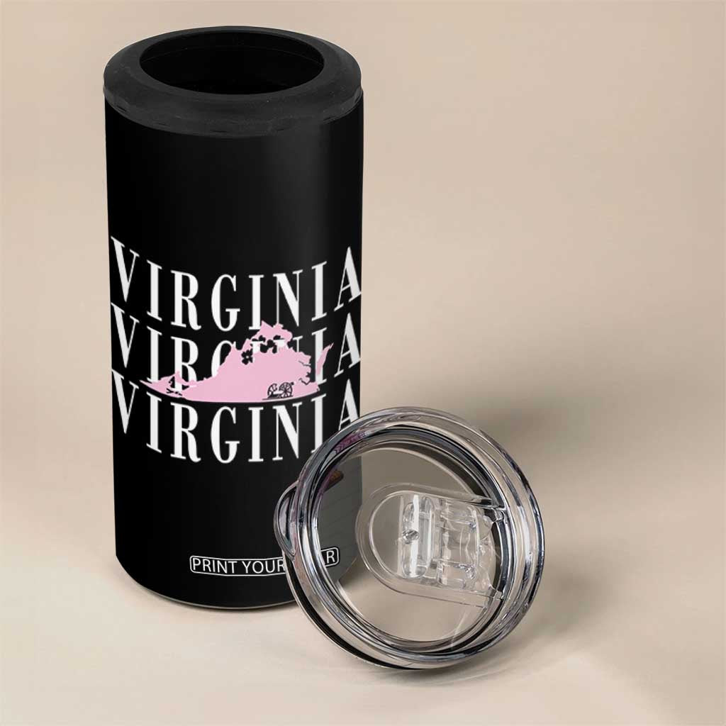 Virginia State Map 4 in 1 Can Cooler Tumbler East Coast State Pride Travel Gift