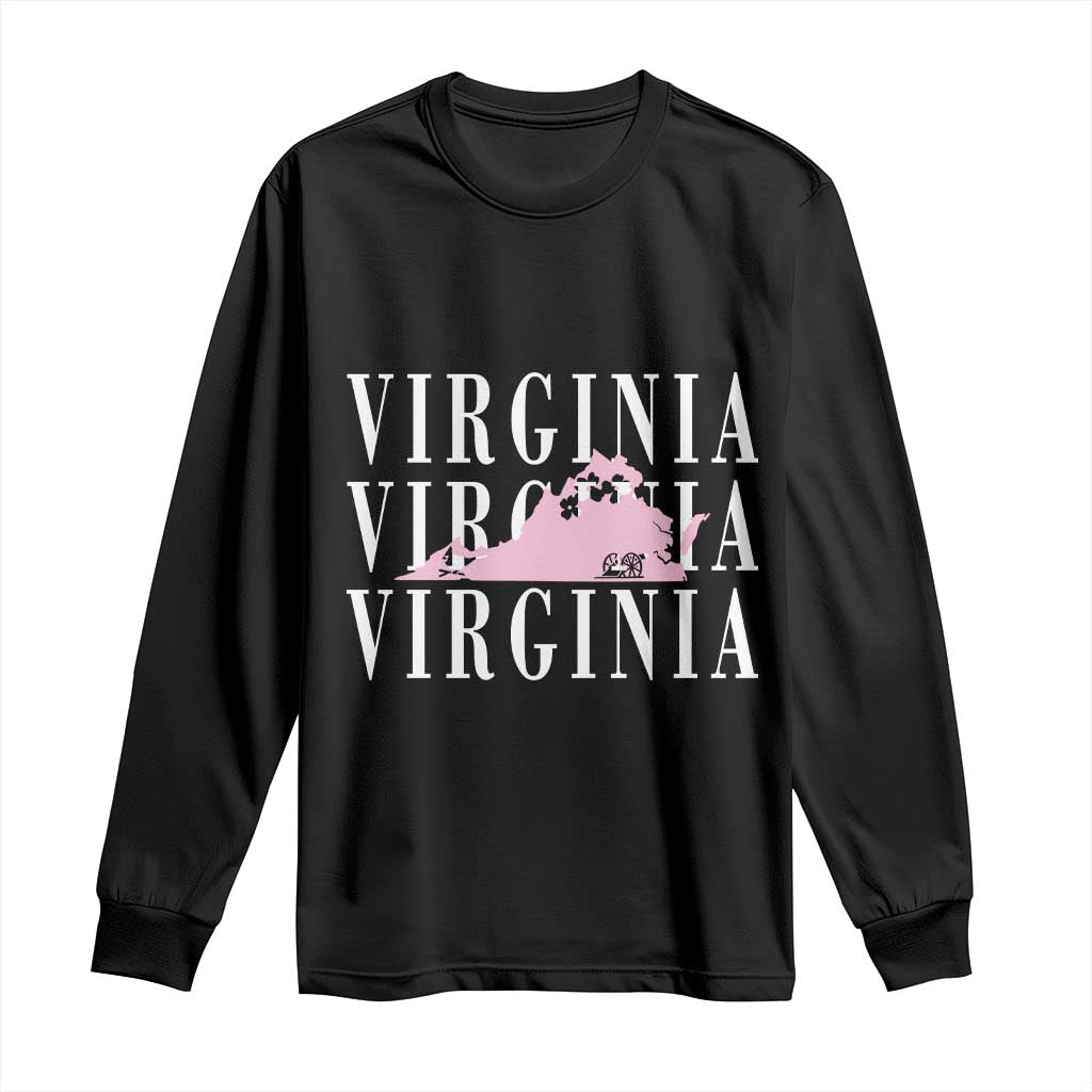 Virginia State Map Long Sleeve Shirt East Coast State Pride Travel Gift