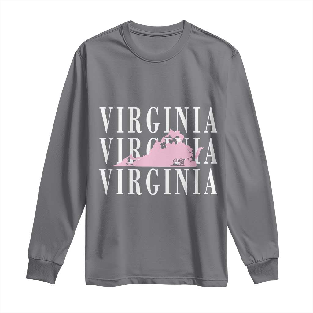 Virginia State Map Long Sleeve Shirt East Coast State Pride Travel Gift