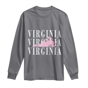 Virginia State Map Long Sleeve Shirt East Coast State Pride Travel Gift