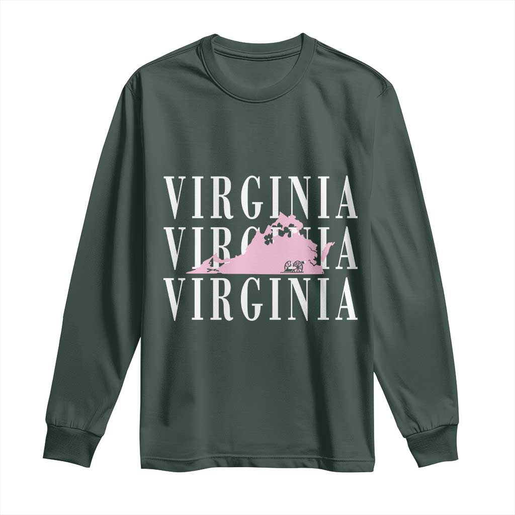 Virginia State Map Long Sleeve Shirt East Coast State Pride Travel Gift