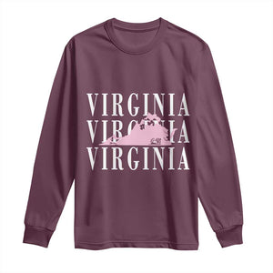 Virginia State Map Long Sleeve Shirt East Coast State Pride Travel Gift