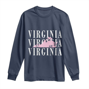Virginia State Map Long Sleeve Shirt East Coast State Pride Travel Gift