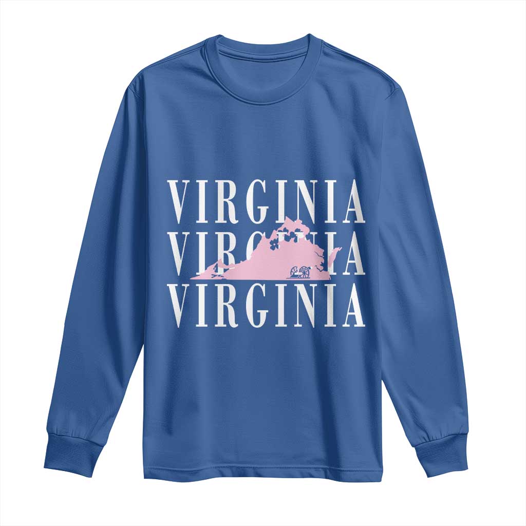 Virginia State Map Long Sleeve Shirt East Coast State Pride Travel Gift