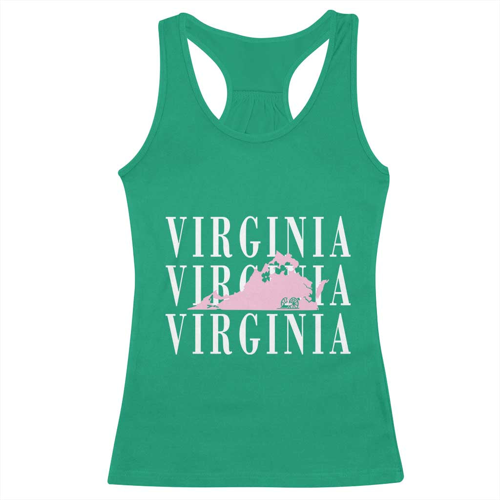 Virginia State Map Racerback Tank Top East Coast State Pride Travel Gift
