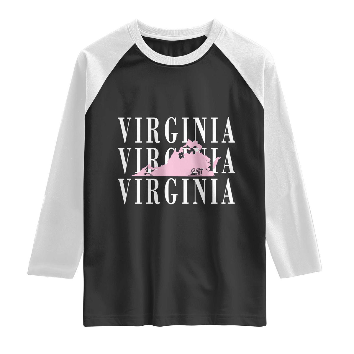 Virginia State Map Raglan Shirt East Coast State Pride Travel Gift
