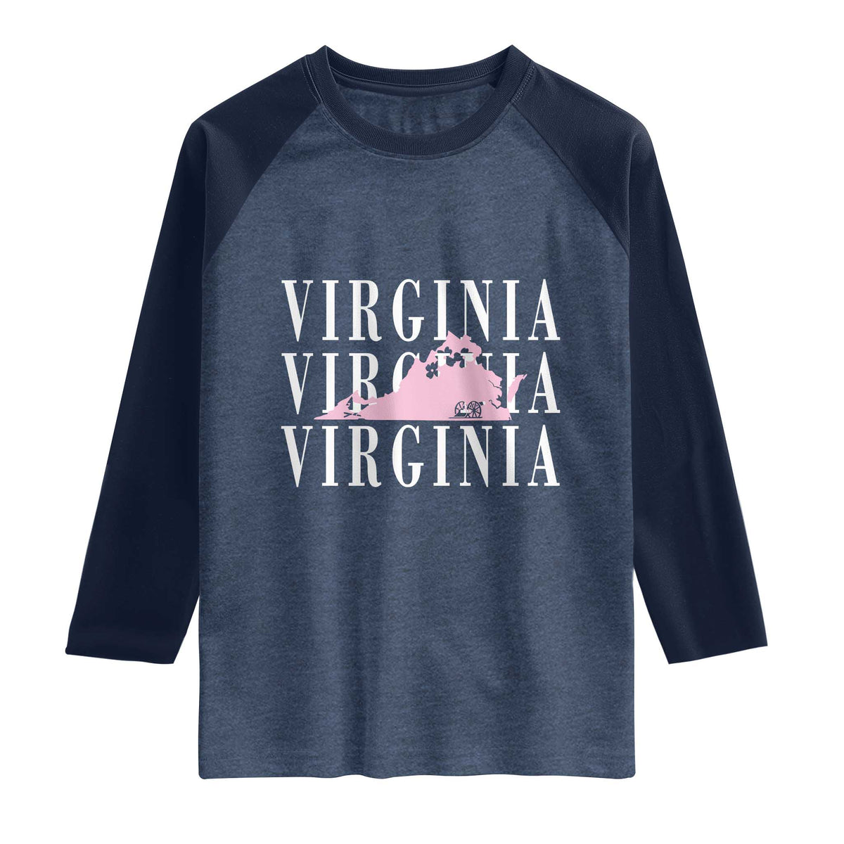 Virginia State Map Raglan Shirt East Coast State Pride Travel Gift