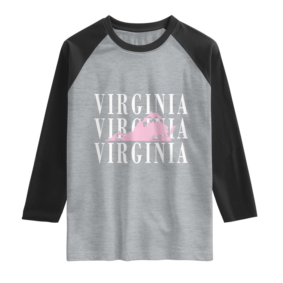Virginia State Map Raglan Shirt East Coast State Pride Travel Gift