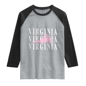 Virginia State Map Raglan Shirt East Coast State Pride Travel Gift