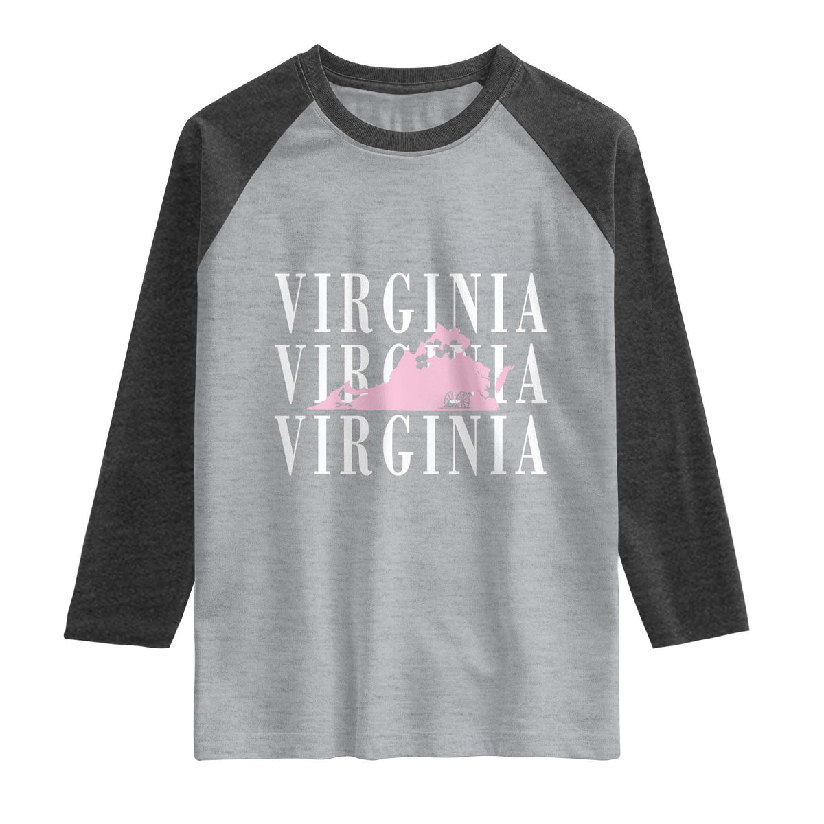 Virginia State Map Raglan Shirt East Coast State Pride Travel Gift