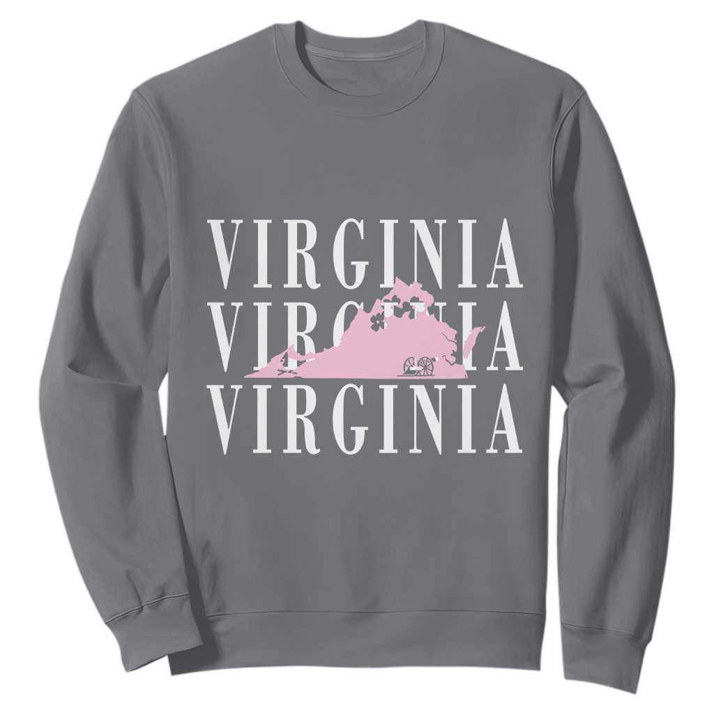 Virginia State Map Sweatshirt East Coast State Pride Travel Gift