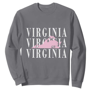 Virginia State Map Sweatshirt East Coast State Pride Travel Gift
