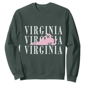 Virginia State Map Sweatshirt East Coast State Pride Travel Gift