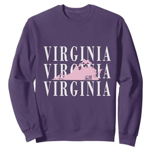 Virginia State Map Sweatshirt East Coast State Pride Travel Gift