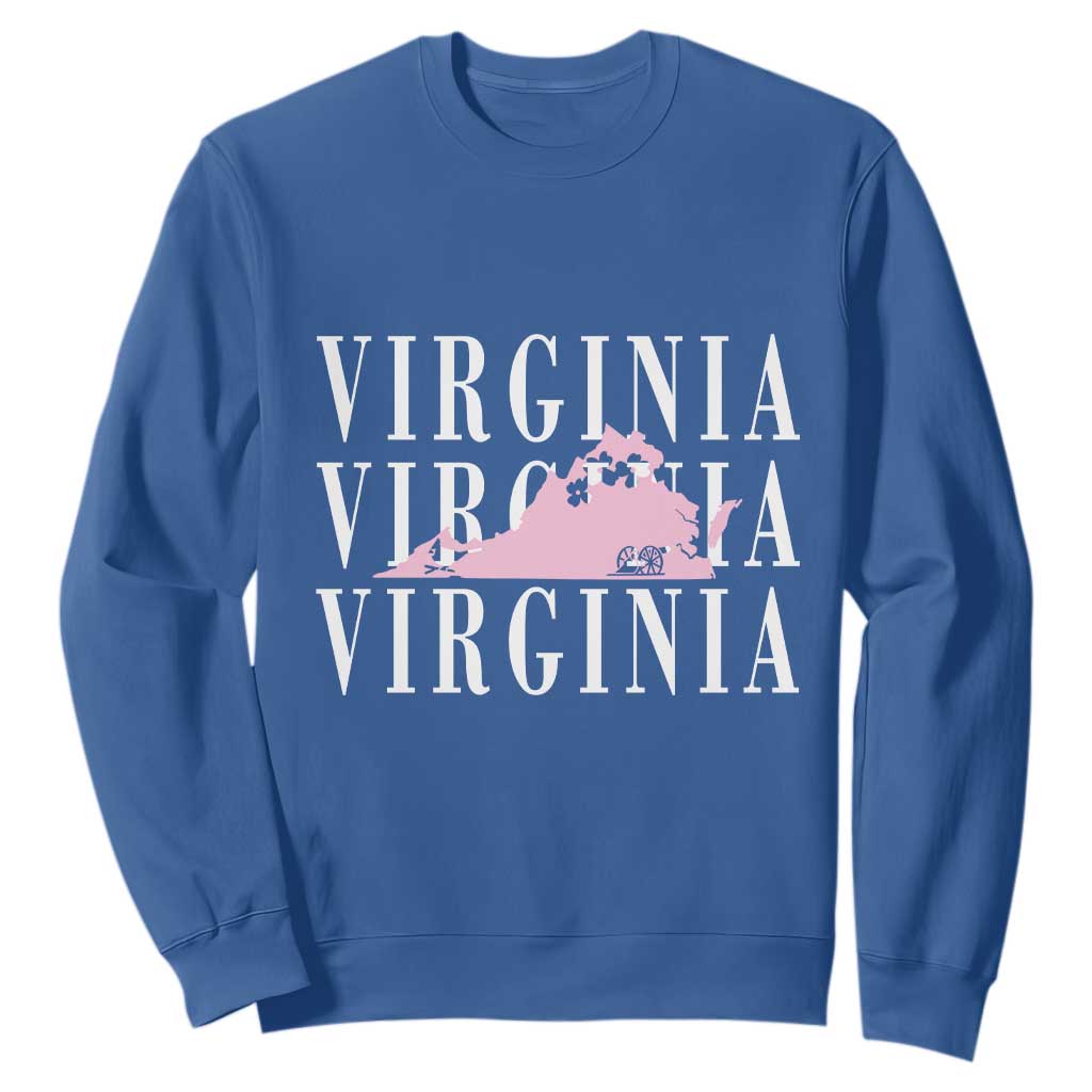 Virginia State Map Sweatshirt East Coast State Pride Travel Gift