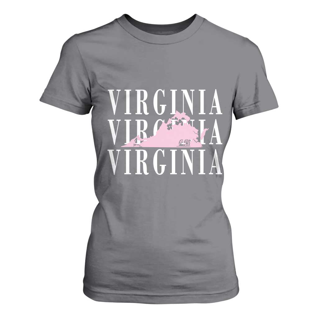 Virginia State Map T Shirt For Women East Coast State Pride Travel Gift