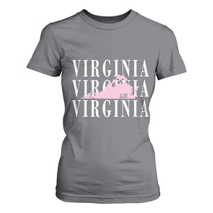 Virginia State Map T Shirt For Women East Coast State Pride Travel Gift