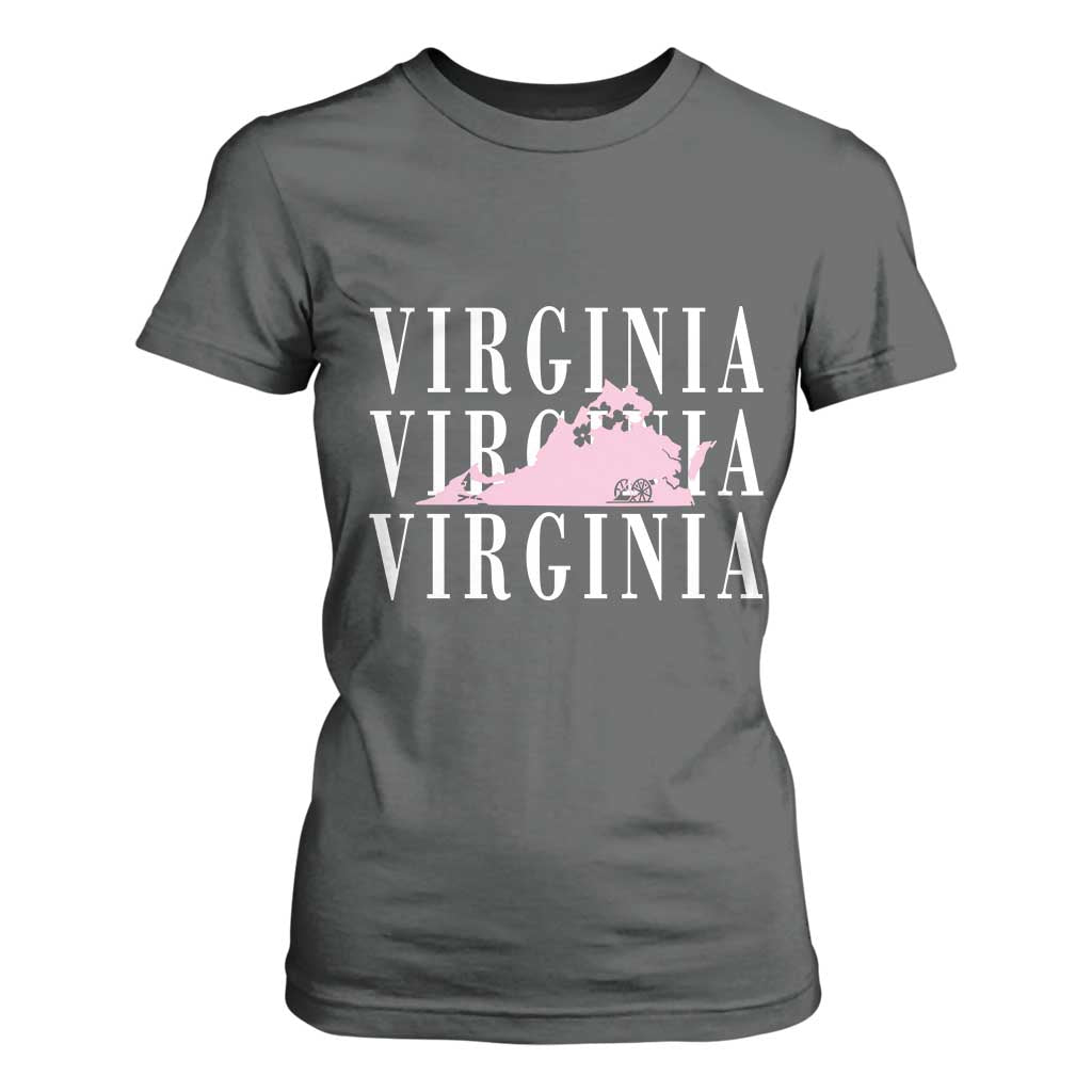Virginia State Map T Shirt For Women East Coast State Pride Travel Gift