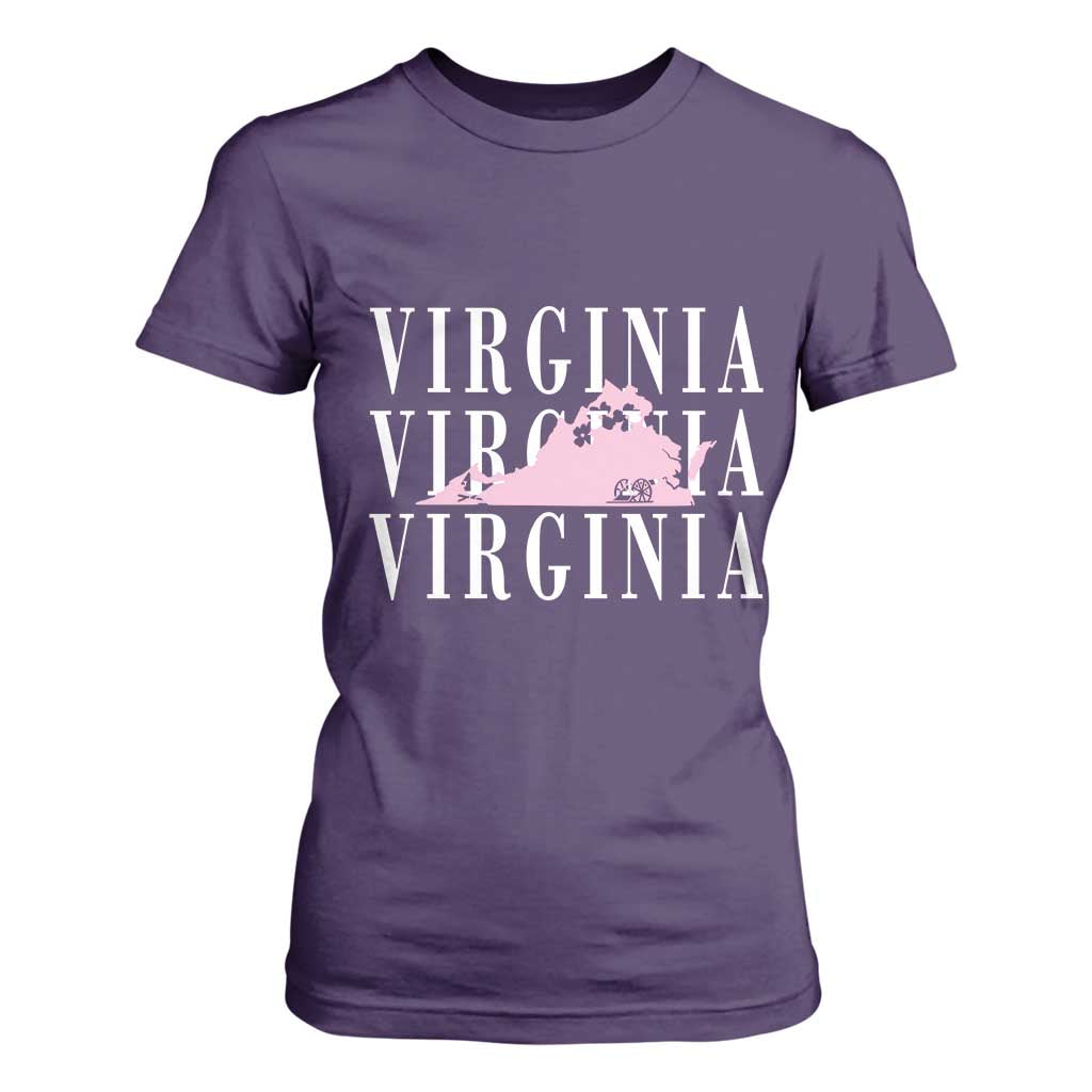 Virginia State Map T Shirt For Women East Coast State Pride Travel Gift