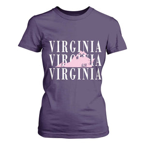 Virginia State Map T Shirt For Women East Coast State Pride Travel Gift