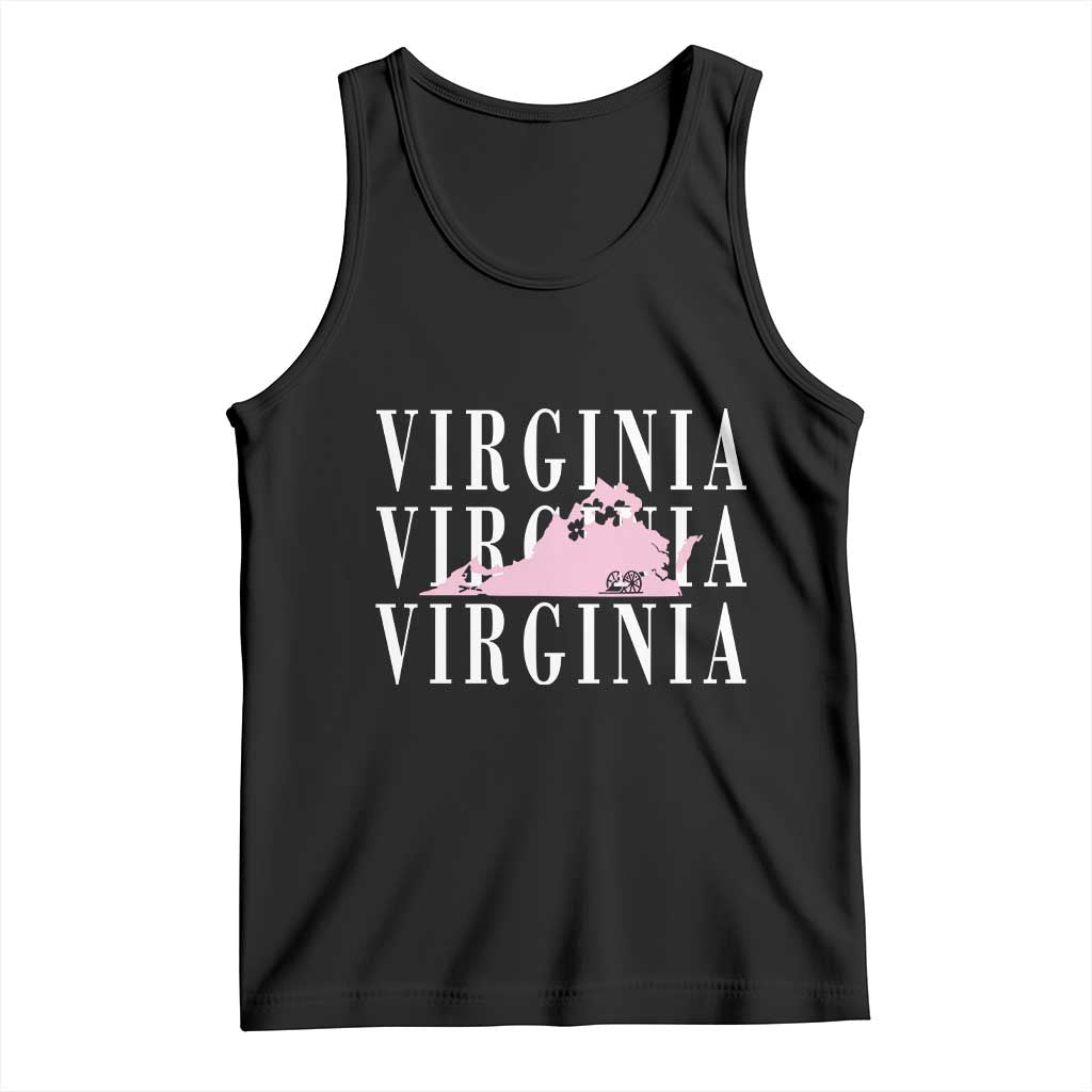 Virginia State Map Tank Top East Coast State Pride Travel Gift TS14 Black Print Your Wear