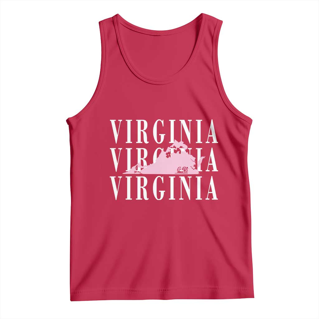 Virginia State Map Tank Top East Coast State Pride Travel Gift