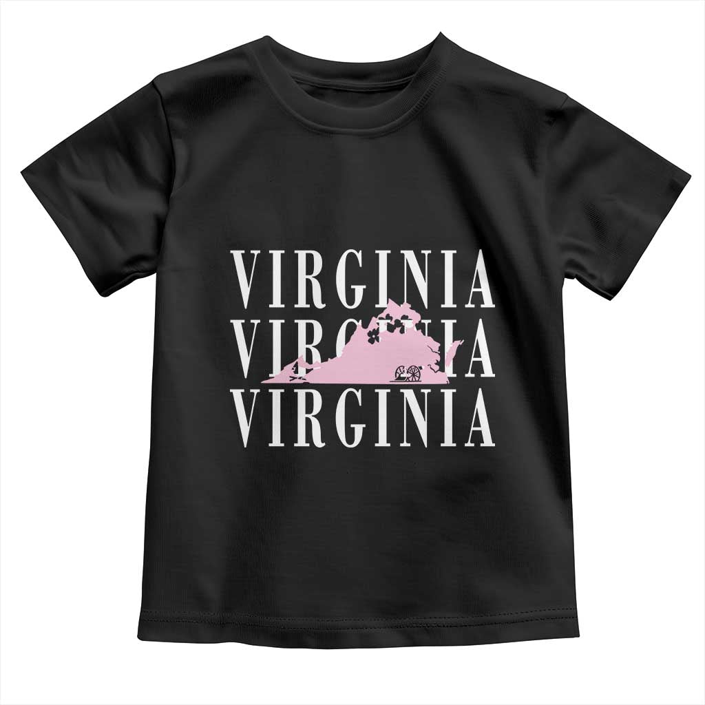 Virginia State Map Toddler T Shirt East Coast State Pride Travel Gift TS14 Black Print Your Wear