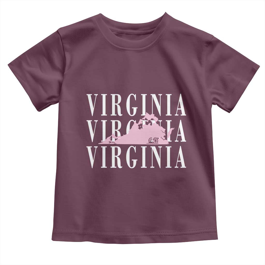 Virginia State Map Toddler T Shirt East Coast State Pride Travel Gift
