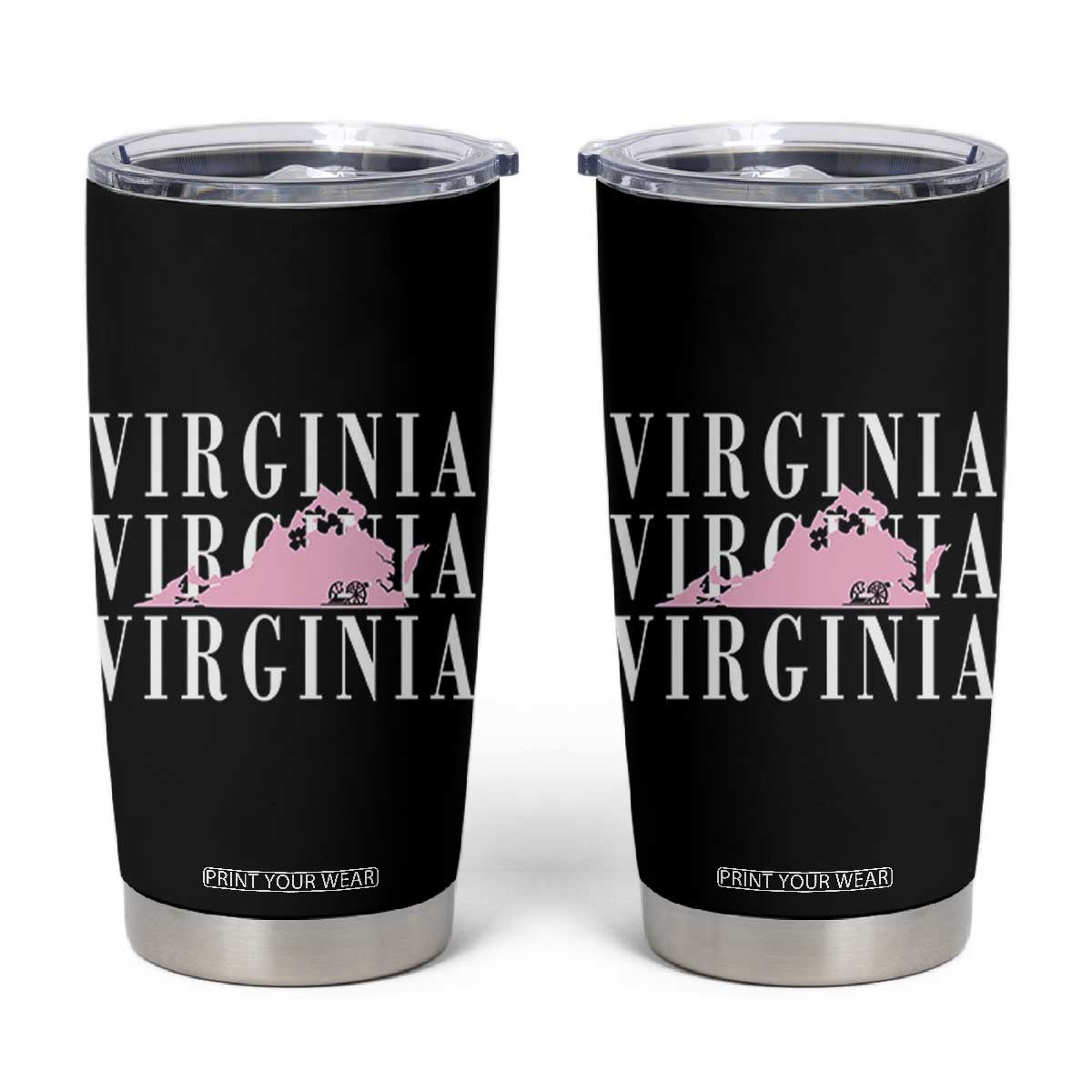 Virginia State Map Tumbler Cup East Coast State Pride Travel Gift
