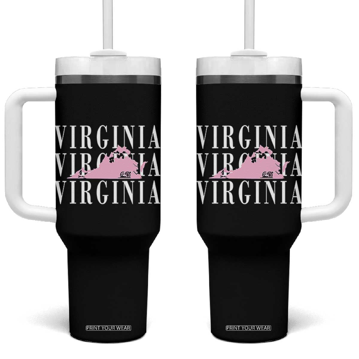 Virginia State Map Tumbler With Handle East Coast State Pride Travel Gift
