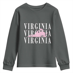 Virginia State Map Youth Sweatshirt East Coast State Pride Travel Gift
