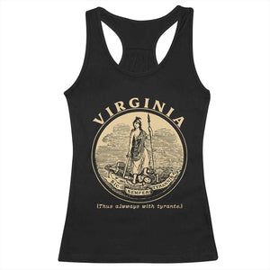 Vintage Virginia Motto Sic Semper Tyrannis Racerback Tank Top TS14 Black Print Your Wear