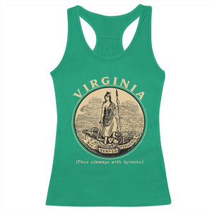 Vintage Virginia Motto Sic Semper Tyrannis Racerback Tank Top TS14 Irish Green Print Your Wear