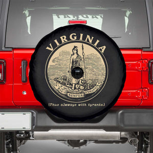 Vintage Virginia Motto Sic Semper Tyrannis Spare Tire Cover TS14 Black Print Your Wear