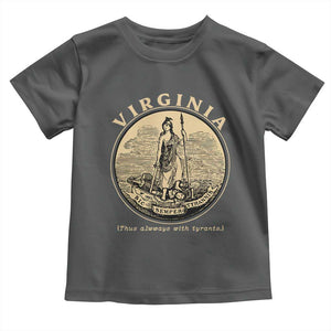 Vintage Virginia Motto Sic Semper Tyrannis Toddler T Shirt TS14 Dark Heather Print Your Wear