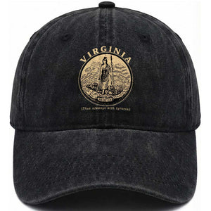 Vintage Virginia Motto Sic Semper Tyrannis Washed Cotton Baseball Cap TS14 Print Your Wear
