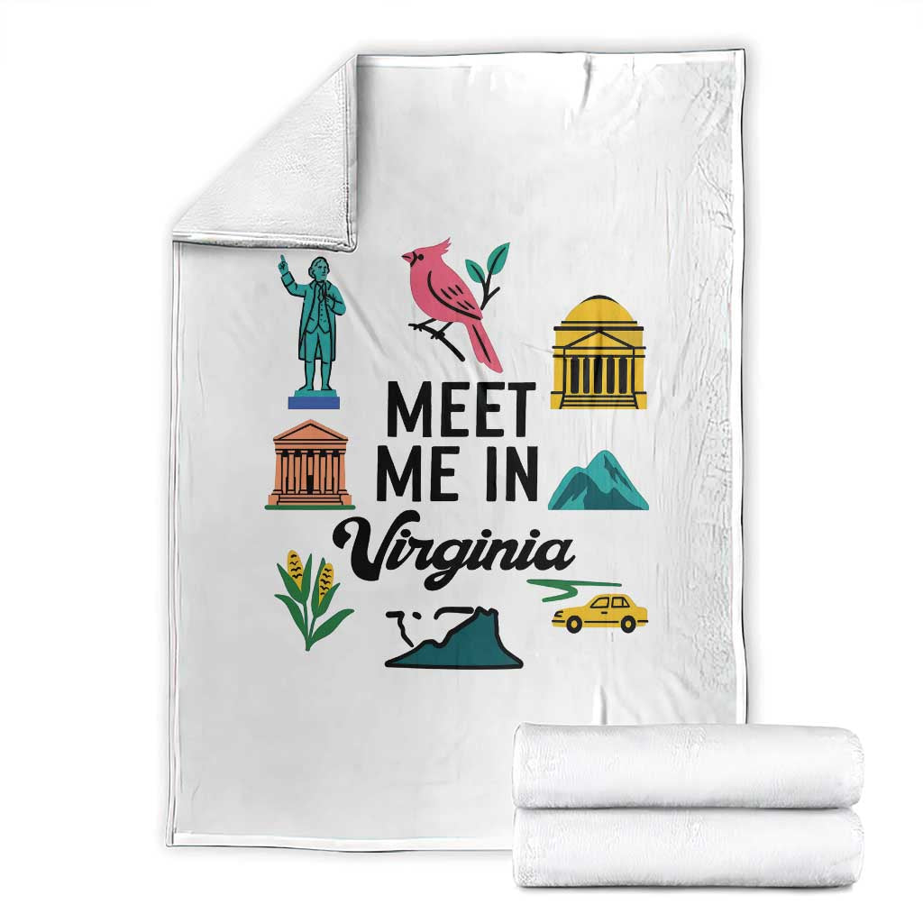 Meet Me in Virginia Throw Blanket Travel Souvenir East Coast State Pride TS14 White Print Your Wear