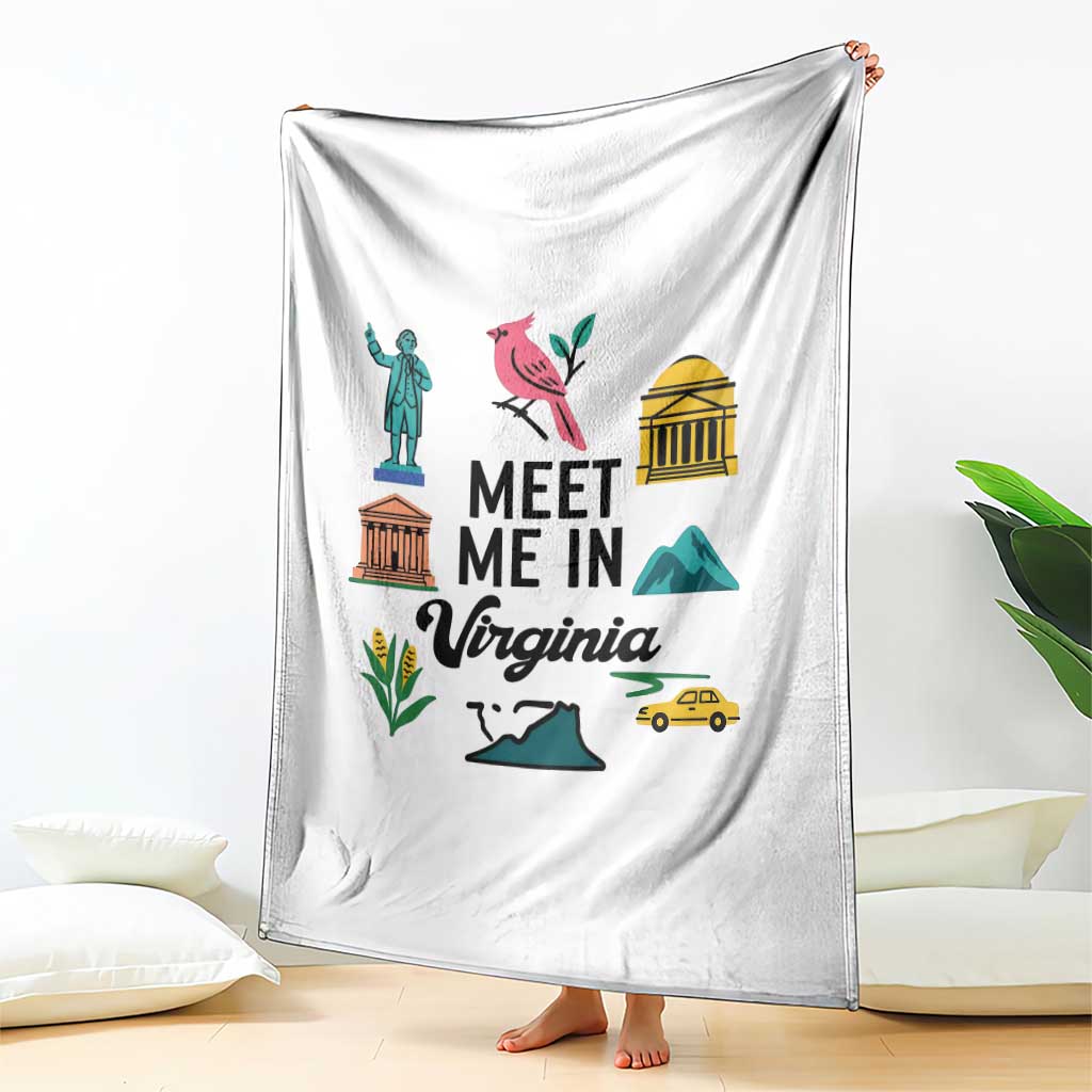 Meet Me in Virginia Throw Blanket Travel Souvenir East Coast State Pride TS14 Print Your Wear