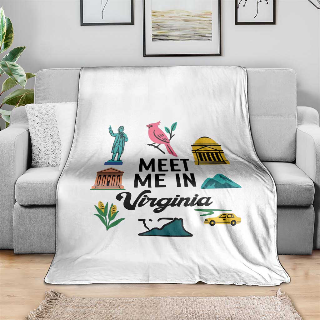 Meet Me in Virginia Throw Blanket Travel Souvenir East Coast State Pride TS14 Print Your Wear