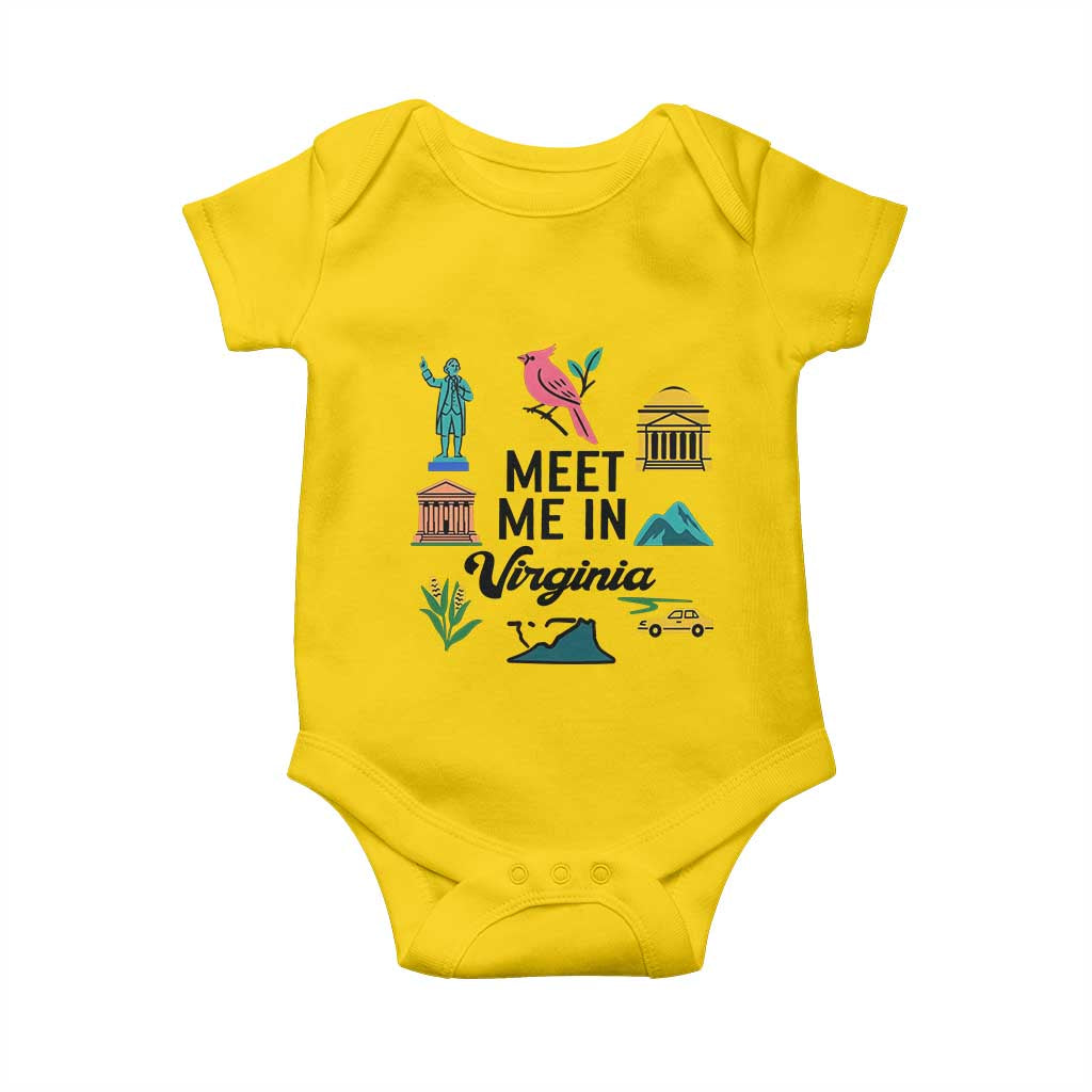 Meet Me in Virginia Baby Onesie Travel Souvenir East Coast State Pride TS14 Daisy Print Your Wear