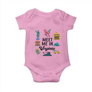 Meet Me in Virginia Baby Onesie Travel Souvenir East Coast State Pride TS14 Light Pink Print Your Wear