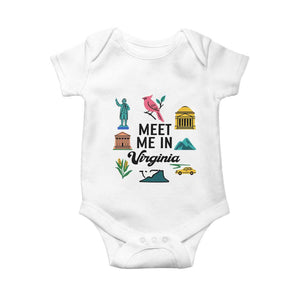 Meet Me in Virginia Baby Onesie Travel Souvenir East Coast State Pride TS14 White Print Your Wear