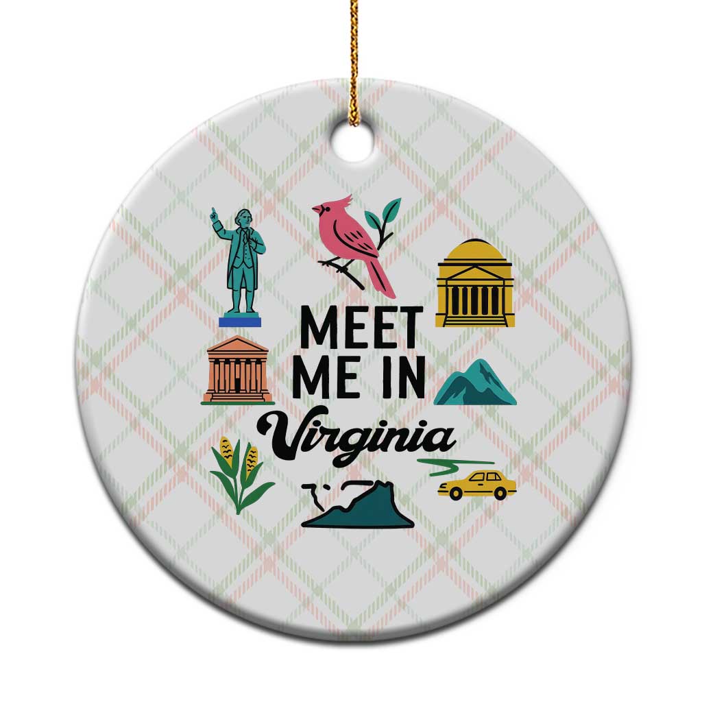 Meet Me in Virginia Ceramic Ornament Travel Souvenir East Coast State Pride TS14 1pc Christmas Plaid Print Your Wear