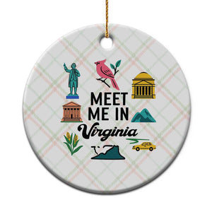 Meet Me in Virginia Ceramic Ornament Travel Souvenir East Coast State Pride TS14 1pc Christmas Plaid Print Your Wear