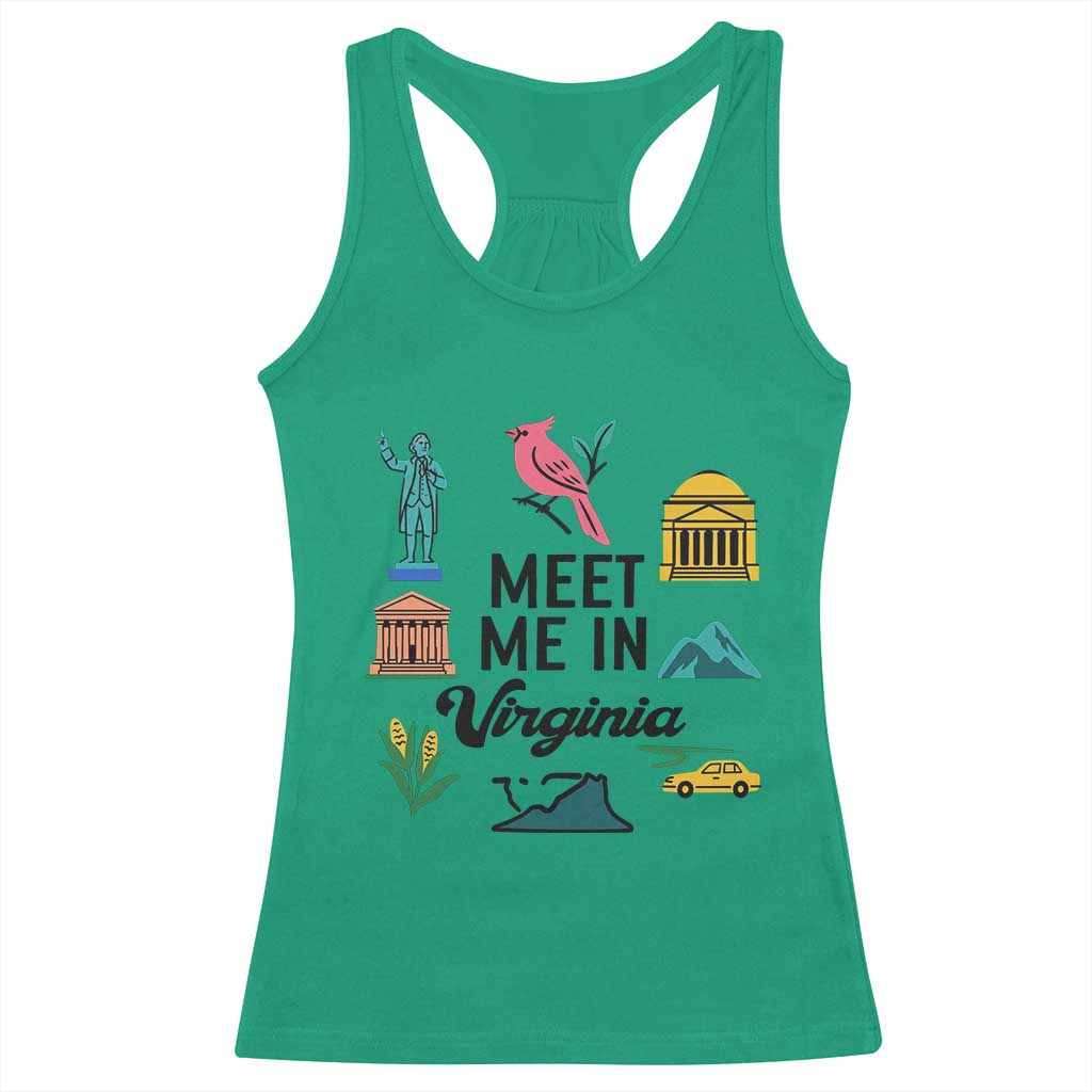 Meet Me in Virginia Racerback Tank Top Travel Souvenir East Coast State Pride TS14 Irish Green Print Your Wear