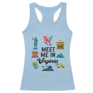 Meet Me in Virginia Racerback Tank Top Travel Souvenir East Coast State Pride TS14 Light Blue Print Your Wear