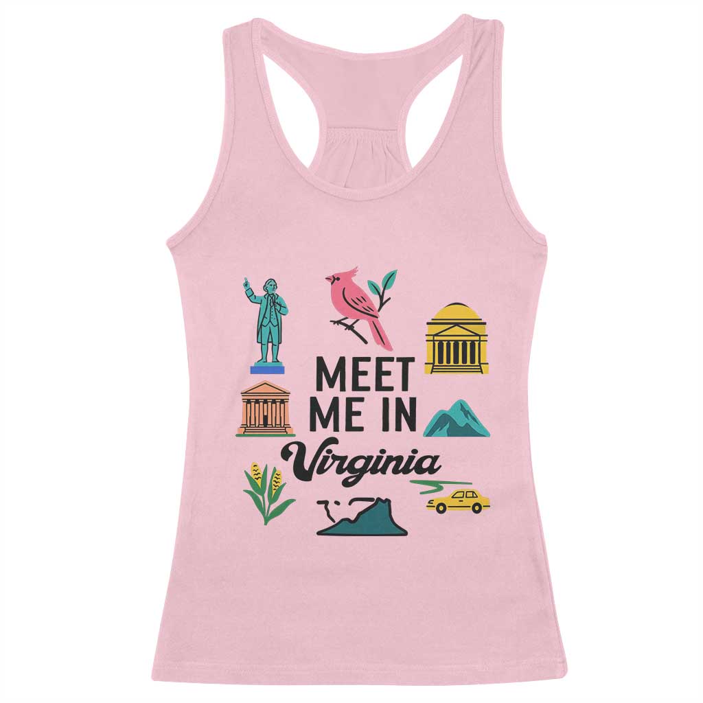 Meet Me in Virginia Racerback Tank Top Travel Souvenir East Coast State Pride TS14 Light Pink Print Your Wear